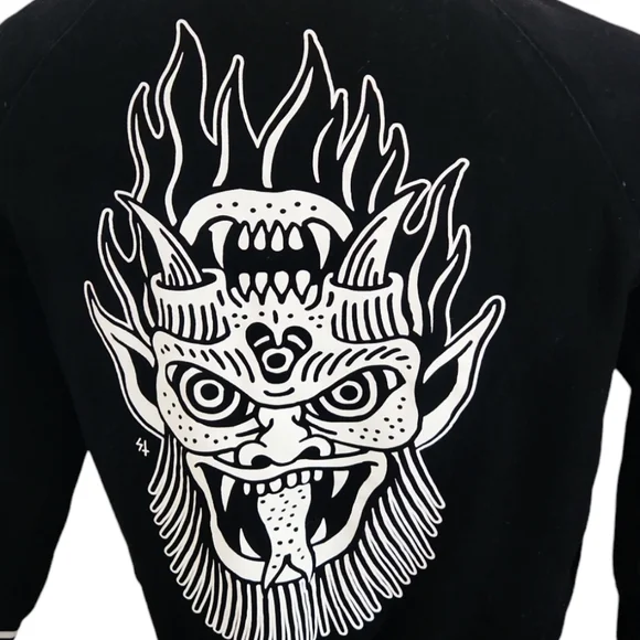 Sketchy Tank x Swallows & Daggers Varsity Jacket extremely Rare Exclusive Black - Picture 7 of 12